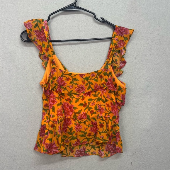 Veronica Beard designer Randa blouse 100% silk orange floral size 4 - Picture 10 of 16